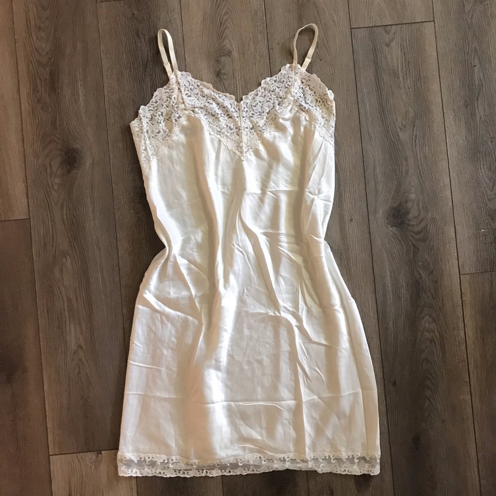 Vintage Lace Slip Dress Wacoal Off-White Size L